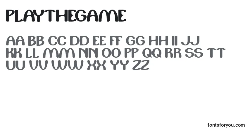 PlayTheGame Font – alphabet, numbers, special characters