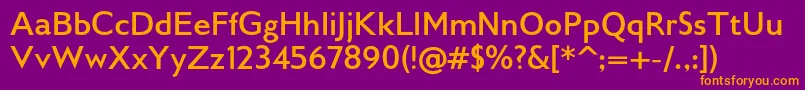 Gilliusadfno2Bold Font – Orange Fonts on Purple Background