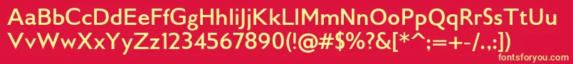 Gilliusadfno2Bold Font – Yellow Fonts on Red Background