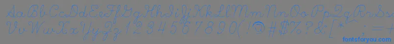 Scripts-Schriftart – Blaue Schriften auf grauem Hintergrund