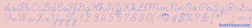 Scripts Font – Blue Fonts on Pink Background