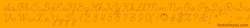 Scripts Font – Brown Fonts on Orange Background