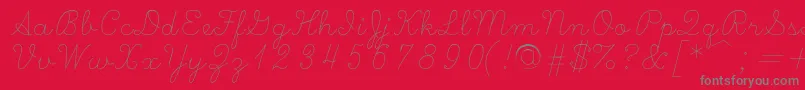 Fonte Scripts – fontes cinzas em um fundo vermelho