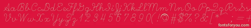 Scripts Font – Green Fonts on Red Background