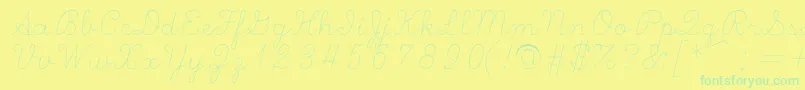 Scripts Font – Green Fonts on Yellow Background