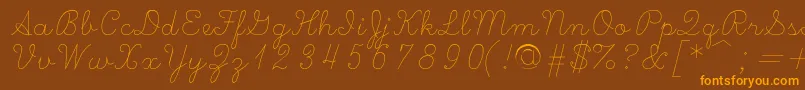 Scripts Font – Orange Fonts on Brown Background