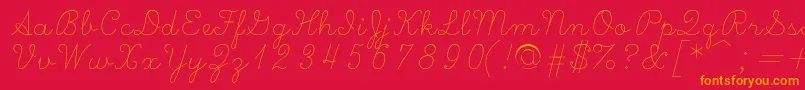 フォントScripts – 赤い背景にオレンジの文字