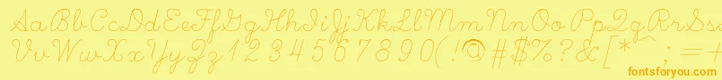 Scripts Font – Orange Fonts on Yellow Background