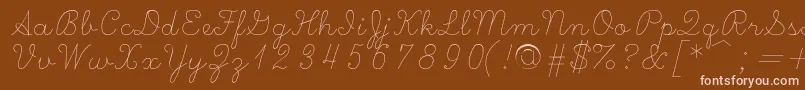 Scripts Font – Pink Fonts on Brown Background