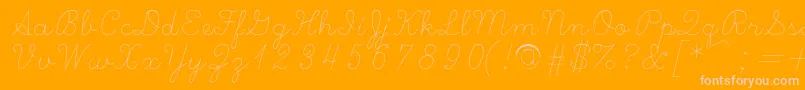Scripts Font – Pink Fonts on Orange Background