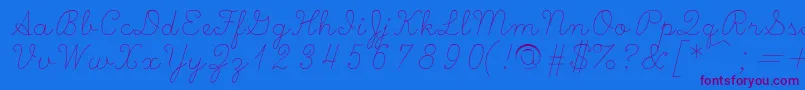 Scripts Font – Purple Fonts on Blue Background
