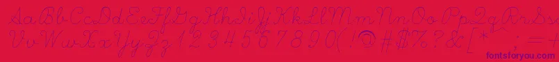 Scripts-fontti – violetit fontit punaisella taustalla