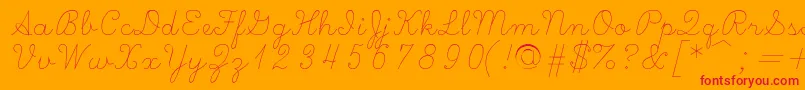 Scripts Font – Red Fonts on Orange Background