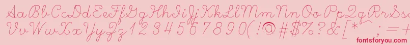 Czcionka Scripts – czerwone czcionki na różowym tle
