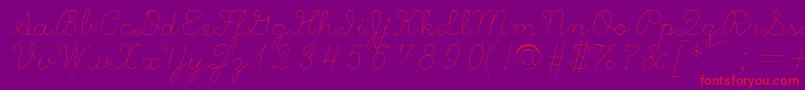 Scripts-Schriftart – Rote Schriften auf violettem Hintergrund