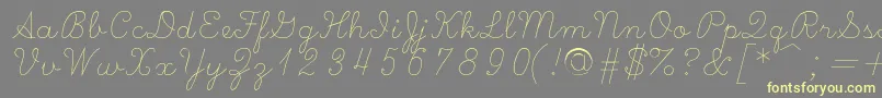 Scripts Font – Yellow Fonts on Gray Background