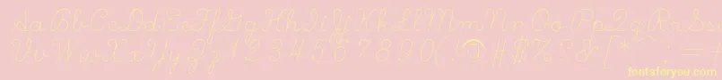 Scripts Font – Yellow Fonts on Pink Background
