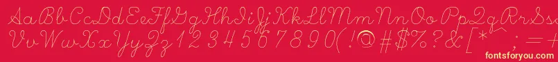 Scripts Font – Yellow Fonts on Red Background