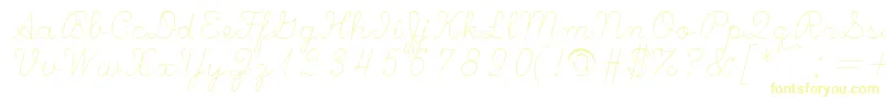 Scripts Font – Yellow Fonts on White Background