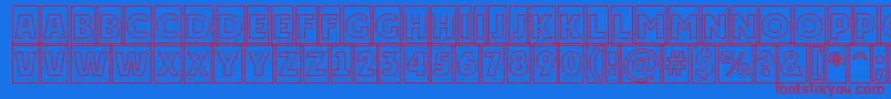 APlakattitulcmotl Font – Red Fonts on Blue Background