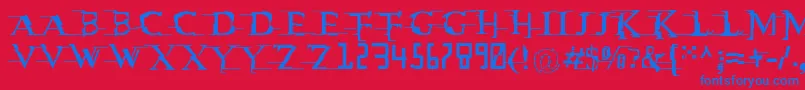Matrixc-Schriftart – Blaue Schriften auf rotem Hintergrund