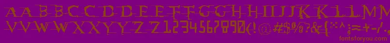 フォントMatrixc – 紫色の背景に茶色のフォント