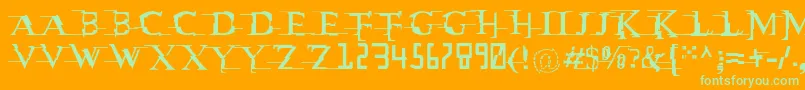 Matrixc Font – Green Fonts on Orange Background