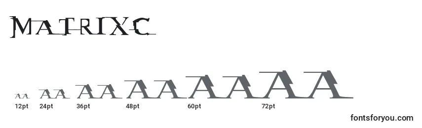 Размеры шрифта Matrixc