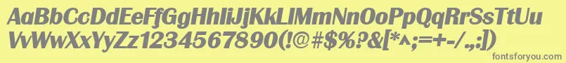 GrenoblelhBoldItalic Font – Gray Fonts on Yellow Background