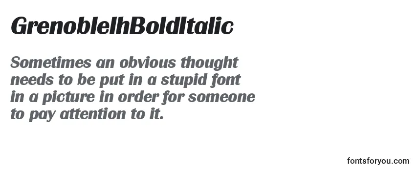 Review of the GrenoblelhBoldItalic Font