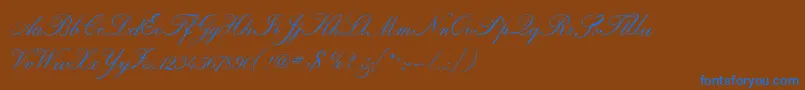 Regencyscriptflf Font – Blue Fonts on Brown Background