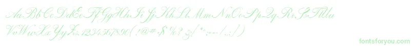 Regencyscriptflf Font – Green Fonts on White Background