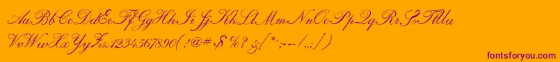 Regencyscriptflf Font – Purple Fonts on Orange Background