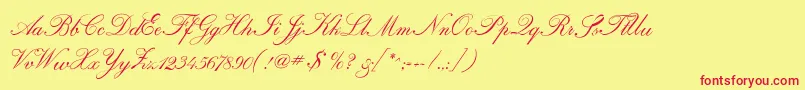 Regencyscriptflf Font – Red Fonts on Yellow Background