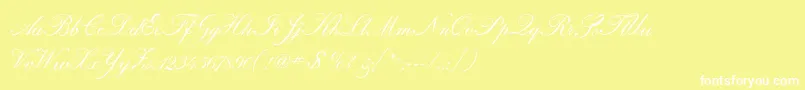 Regencyscriptflf Font – White Fonts on Yellow Background