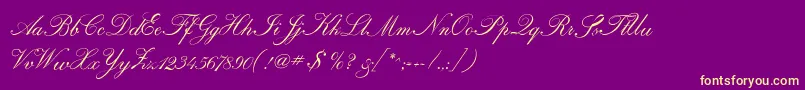 Подробнее о шрифте Regencyscriptflf Шрифт Regencyscriptflf – жёлтые шрифты на фиолетовом фоне