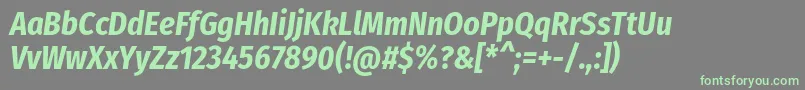 FirasanscondensedBolditalic-fontti – vihreät fontit harmaalla taustalla
