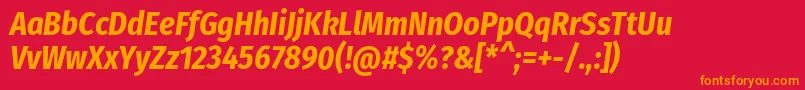 FirasanscondensedBolditalic Font – Orange Fonts on Red Background