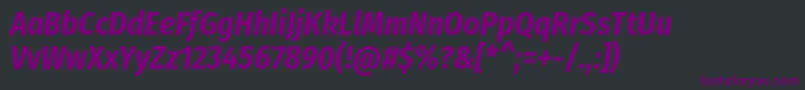Шрифт FirasanscondensedBolditalic – фиолетовые шрифты на чёрном фоне