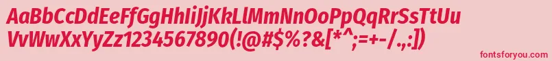 FirasanscondensedBolditalic Font – Red Fonts on Pink Background