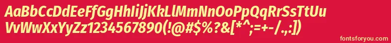 FirasanscondensedBolditalic Font – Yellow Fonts on Red Background