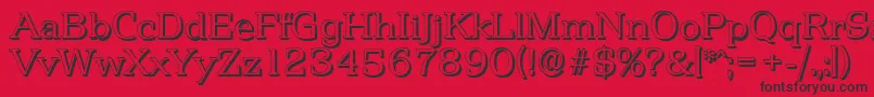 PenthouseshadowLightRegular-Schriftart – Schwarze Schriften auf rotem Hintergrund