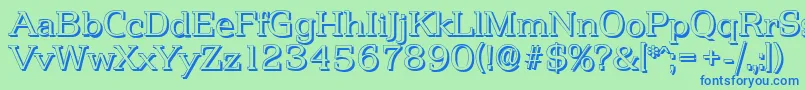 PenthouseshadowLightRegular Font – Blue Fonts on Green Background