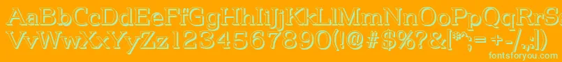 PenthouseshadowLightRegular Font – Green Fonts on Orange Background