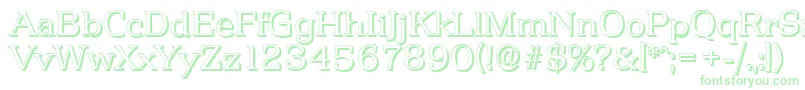 PenthouseshadowLightRegular-Schriftart – Grüne Schriften auf weißem Hintergrund