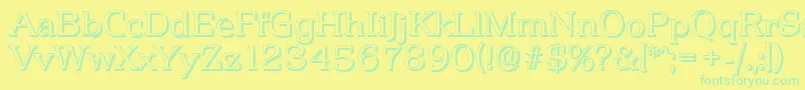 Шрифт PenthouseshadowLightRegular – зелёные шрифты на жёлтом фоне