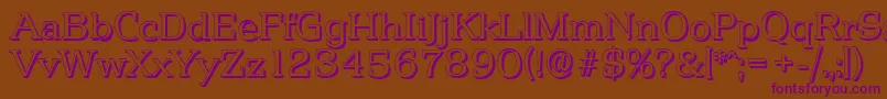 PenthouseshadowLightRegular Font – Purple Fonts on Brown Background