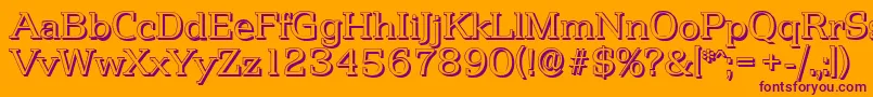 PenthouseshadowLightRegular Font – Purple Fonts on Orange Background