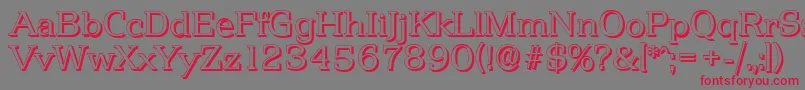 PenthouseshadowLightRegular-Schriftart – Rote Schriften auf grauem Hintergrund