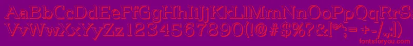 PenthouseshadowLightRegular Font – Red Fonts on Purple Background